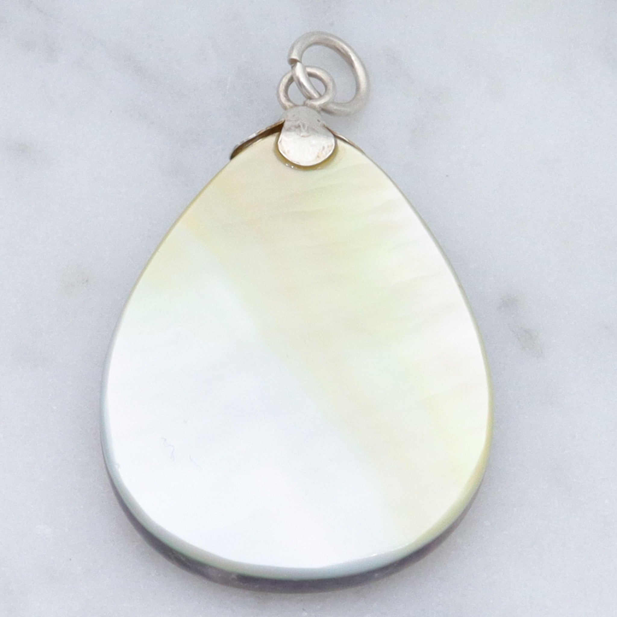 Vintage trapiche amethyst slice teardrop sterling pendant